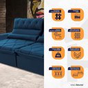 Ver imagem 5 de Sofá Retrátil Reclinável França 2,70m Suede Velut Azul Marinho Molas no Assento - King House