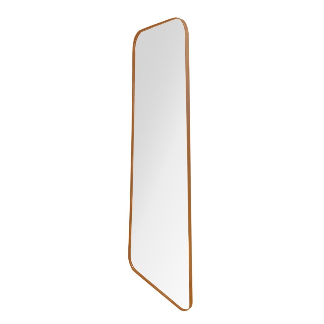 Espelho Grande com Moldura Couro 3cm de Chão Corpo Inteiro 170x70cm - Mod. Tetris Caramelo - 2
