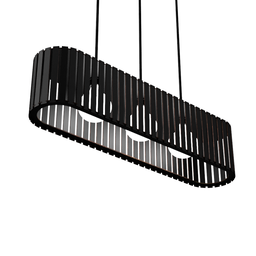 Luminária Pendente Via Láctea Modelo Ripado -:preta - 1