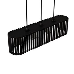 Luminária Pendente Via Láctea Modelo Ripado -:preta - 2