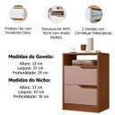 Ver imagem 2 de Mesa de Cabeceira 2 Gavetas Sara Flex Nogueira/Capuccino