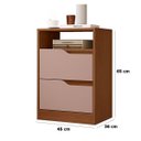 Ver imagem 4 de Mesa de Cabeceira 2 Gavetas Sara Flex Nogueira/Capuccino