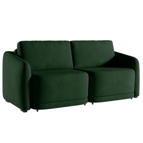 Sofá Cama Modulado Retrátil e Reclinável Decorativo Varsóvia 176cm Veludo Verde G33 - Gran Belo