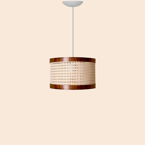 Lustre Pendente Rústico Madeira e Telinha Oriental Moderno:luminária Palha/fio Preto