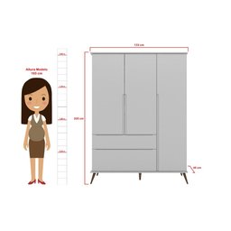 Quarto Infantil Bebê Melinda Cômoda Guarda Roupa Cinza - 3