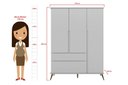Ver imagem 3 de Quarto Infantil Bebê Melinda Cômoda Guarda Roupa Cinza