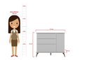 Ver imagem 5 de Quarto Infantil Bebê Melinda Cômoda Guarda Roupa Cinza
