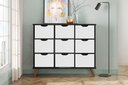 Ver imagem 1 de Nicho Organizador Retro Preto com 9 Gavetas Brancas 108 x 92,5cm - FdECOR