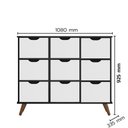 Ver imagem 2 de Nicho Organizador Retro Preto com 9 Gavetas Brancas 108 x 92,5cm - FdECOR