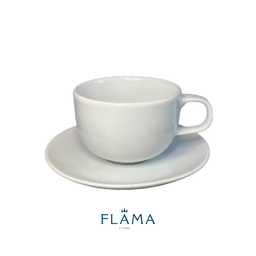 Kit Xícara de Café com Pires Convexa Porcelana Branca – 6 Peças - 2