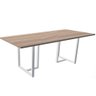 Mesa de Reunião Pé Tubular Pe25 em MDP 200x90cm Cor Noce Naturalle e Base Branca - 1
