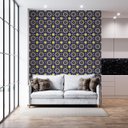 Ver imagem 2 de Papel de Parede Adesivo Arabesco Azul e Amarelo 2,80m