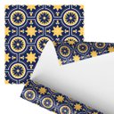 Ver imagem 1 de Papel de Parede Adesivo Arabesco Azul e Amarelo 2,80m