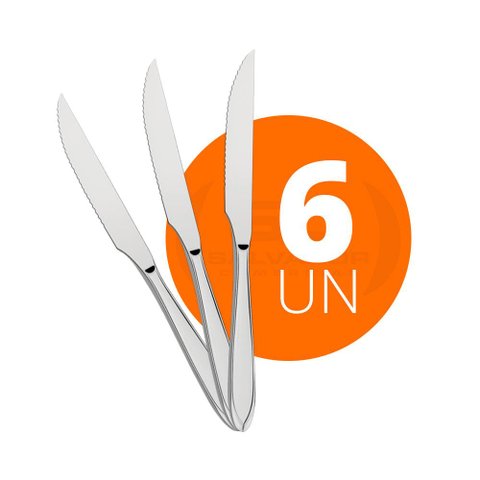 KIT - 6 Facas para Churrasco Luxo Laguna em Aço Inox FITOP - Tramontina