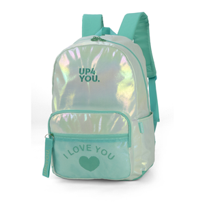 Mochila Costas Juvenil Luxo Up4you I Love You Brilho:verde