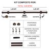 Kit Varão para Cortina 2,5 Metros 28mm Imbuia - 3