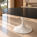 Ver imagem 3 de Mesa de Jantar Oval Saarinen 200x120cm em Mármore São Gabriel