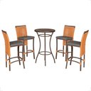 Ver imagem 1 de Mesa Bistro e 4 Banquetas Roma Marrom Corda Náutica 11 Trama Original