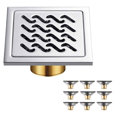 Ralo Inox 10x10 Banheiro Kit 9 Uni Lavabo Anti Odor Anti Inseto Lavanderia Quintal Higienico Resiste