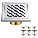 Ver imagem 1 de Ralo Inox 10x10 Banheiro Kit 9 Uni Lavabo Anti Odor Anti Inseto Lavanderia Quintal Higienico Resiste