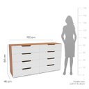 Ver imagem 3 de Cômoda Madri com 8 Gavetas 150x84cm Branco/Freijó 250697