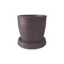 Ver imagem 1 de Vaso Plantar com Prato 30x30 Classico Oval Moderno Polietileno Bgplasticos V13 Marrom Chocolate 020