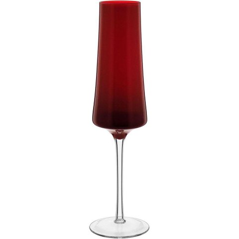 Jogo 2 Taças Champanhe Home&co Vidro 210ml 26x7x7cm Vermelho