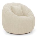 Ver imagem 2 de Poltrona Decorativa Estilo Concha Abóbora Shell Giratória Bouclê Bege - Desk Design