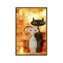 Ver imagem 2 de Quadro Decorativo - Pintura Gato Vintage Anm026 Vidro com Impressão Uv - 80x60cm