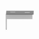Ver imagem 4 de Mesa Auxiliar Dupla de Plataforma de Acoplar para Escritório com Estrutura Metálica 120cm Corporate Cinza Sagrado Com Branco