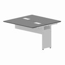Ver imagem 2 de Mesa Auxiliar Dupla de Plataforma de Acoplar para Escritório com Estrutura Metálica 120cm Corporate Cinza Sagrado Com Branco