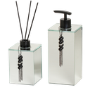 Ver imagem 1 de KIT LAVABO BANHEIRO LUXO VIDRO 2 PEÇAS: ESPELHO PRETO