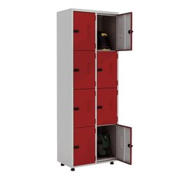 Armário Roupeiro Multiuso de Aço 8 Portas e 6 Prateleiras Academia Guarda Volume - 1