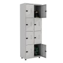 Ver imagem 1 de Armário Roupeiro Aço 8 Portas Academia Guarda Volume EA702 Cinza