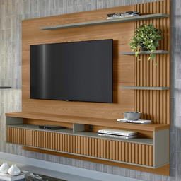 Painel Home Araruna Amendoa Titanio para Tv até 65 Polegadas Linea Brasil - 2