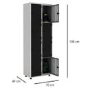Ver imagem 3 de Armário Roupeiro Aço 8 Portas Academia Guarda Volume EA702 Preto