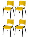 Ver imagem 2 de Cadeira Iso Base Preto Escola, Escritório - Kit 4 Un