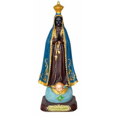 Santa Imagem Nossa Senhora Aparecida Resina 20,5cm
