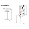 Mesa Dobrável Multiuso e Armário de Parede Preto - 7