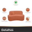 Ver imagem 4 de Kit 2 Poltronas com Sofá Curvo 2 Lugares Feijão Forma Orgânica 1,50 Bouclé Maranata