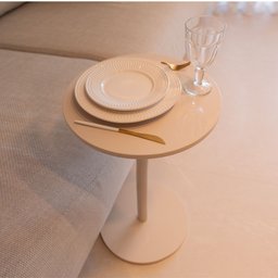 Conjunto de Mesinhas Redondas Laterais Offwhite P/ Decorar Apoiar em Salas Quartos Hall Consultórios - 3