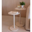 Ver imagem 2 de Conjunto de Mesinhas Redondas Laterais Offwhite P/ Decorar Apoiar em Salas Quartos Hall Consultórios