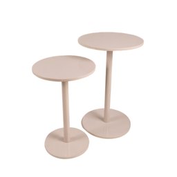 Conjunto de Mesinhas Redondas Laterais Offwhite P/ Decorar Apoiar em Salas Quartos Hall Consultórios - 4