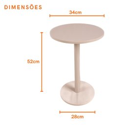 Conjunto de Mesinhas Redondas Laterais Offwhite P/ Decorar Apoiar em Salas Quartos Hall Consultórios - 5