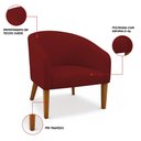 Ver imagem 3 de Poltrona Sala Decorativa Stella Pé Madeira Trapézio Castanho Veludo D03 - D’Rossi