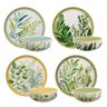 Conjunto Pratos Raso Bowl Cerâmica Siena Folhas 8pçs - 1