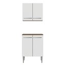 Ver imagem 7 de Kit com Armário Aéreo e Balcão 64cm Rustic/branco Emilly Madesa
