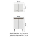 Ver imagem 3 de Kit com Armário Aéreo e Balcão 64cm Rustic/branco Emilly Madesa