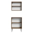Ver mais imagens de Kit com Armário Aéreo e Balcão 64cm Rustic/branco Emilly Madesa