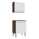 Ver imagem 1 de Kit com Armário Aéreo e Balcão 64cm Rustic/branco Emilly Madesa